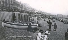 On-the-beach-Eversfield-Place.-1912.